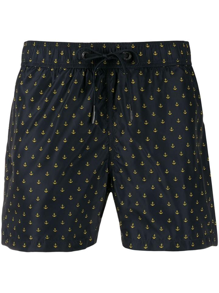 Rrd Anchor Pattern Swimming Shorts - Blue