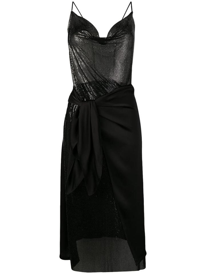 Paco Rabanne Draped Neck Dress - Black