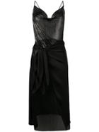 Paco Rabanne Draped Neck Dress - Black