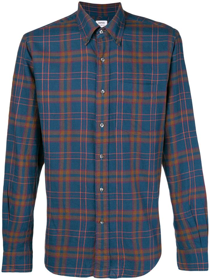 Aspesi Classic Checked Shirt - Blue