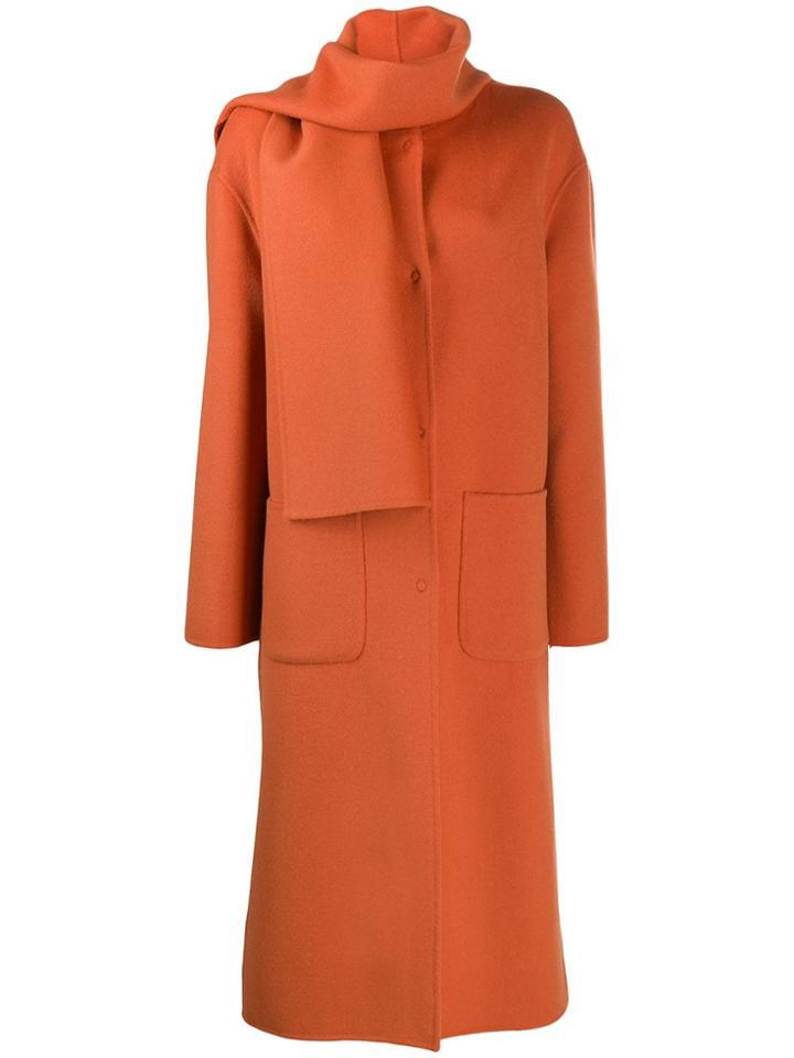 Ermanno Ermanno Wrap Neck Coat - Orange