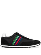 Ps Paul Smith Striped Detail Low-top Sneakers - Black
