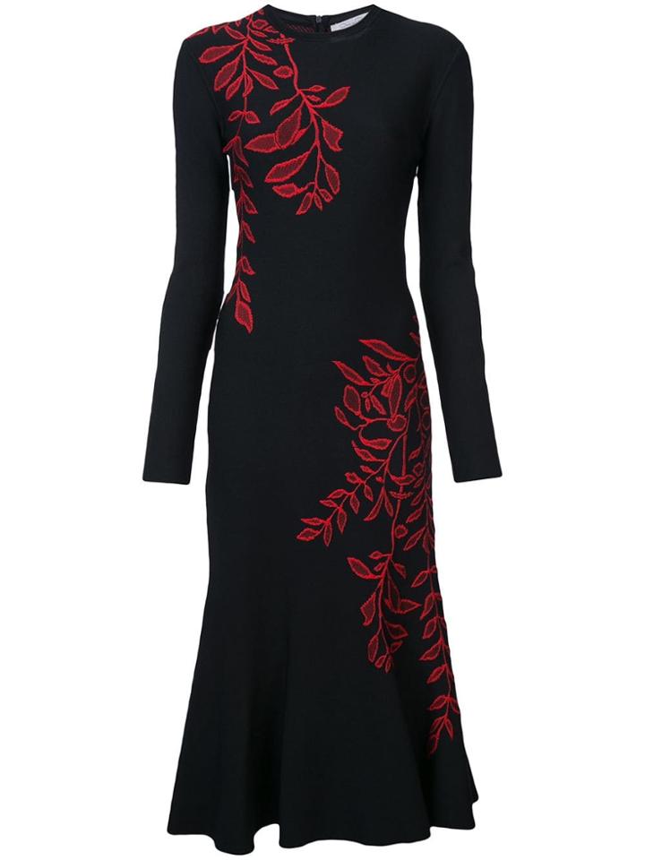 Oscar De La Renta Long-sleeve Knitted Dress - Black