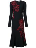 Oscar De La Renta Long-sleeve Knitted Dress - Black
