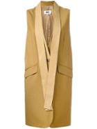 Mm6 Maison Margiela Shawl Lapel Mid Jacket, Women's, Size: 42, Nude/neutrals, Virgin Wool/viscose