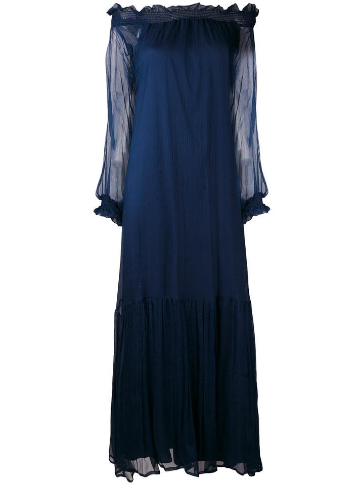 P.a.r.o.s.h. - Shock Maxi Dress - Women - Silk/polyester - M, Blue, Silk/polyester