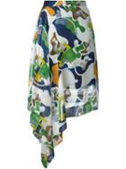 Msgm Printed Draped Skirt