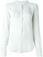 Raquel Allegra Band Collar Blouse, Women's, Size: 2, Nude/neutrals, Rayon
