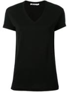 T By Alexander Wang - V-neck T-shirt - Women - Cotton - M, Black, Cotton