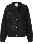 Amen Bead Embroidered Denim Jacket - Black