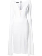 Alex Perry V Neck Dress, Women's, Size: 12, White, Polyester/acetate