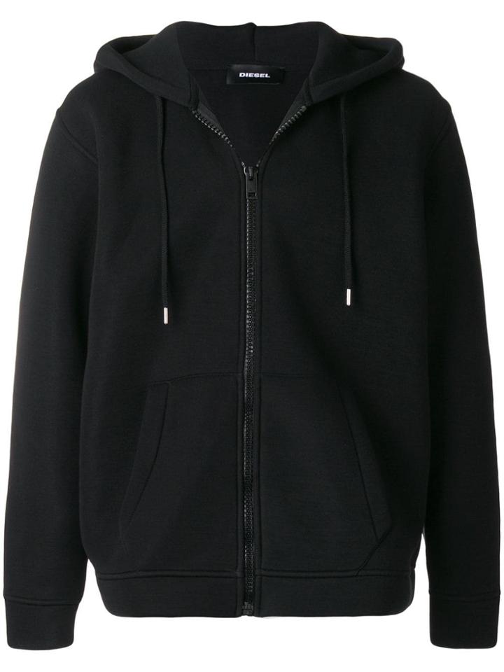 Diesel Hooded Zipped Jacket - Black