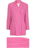 Céline Vintage Double Breasted Skirt Suit - Pink & Purple