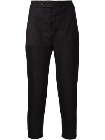 Tvscia Cropped Trousers, Women's, Size: 44, Black, Cotton/linen/flax/spandex/elastane