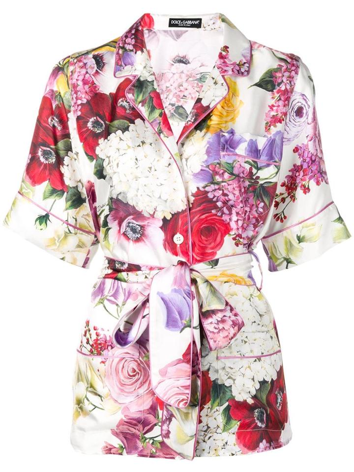 Dolce & Gabbana Belted Pyjama Style Blouse - Pink