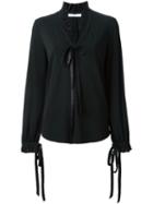 Givenchy Ruffle Collar Blouse, Women's, Size: 42, Black, Spandex/elastane/viscose/triacetate/silk