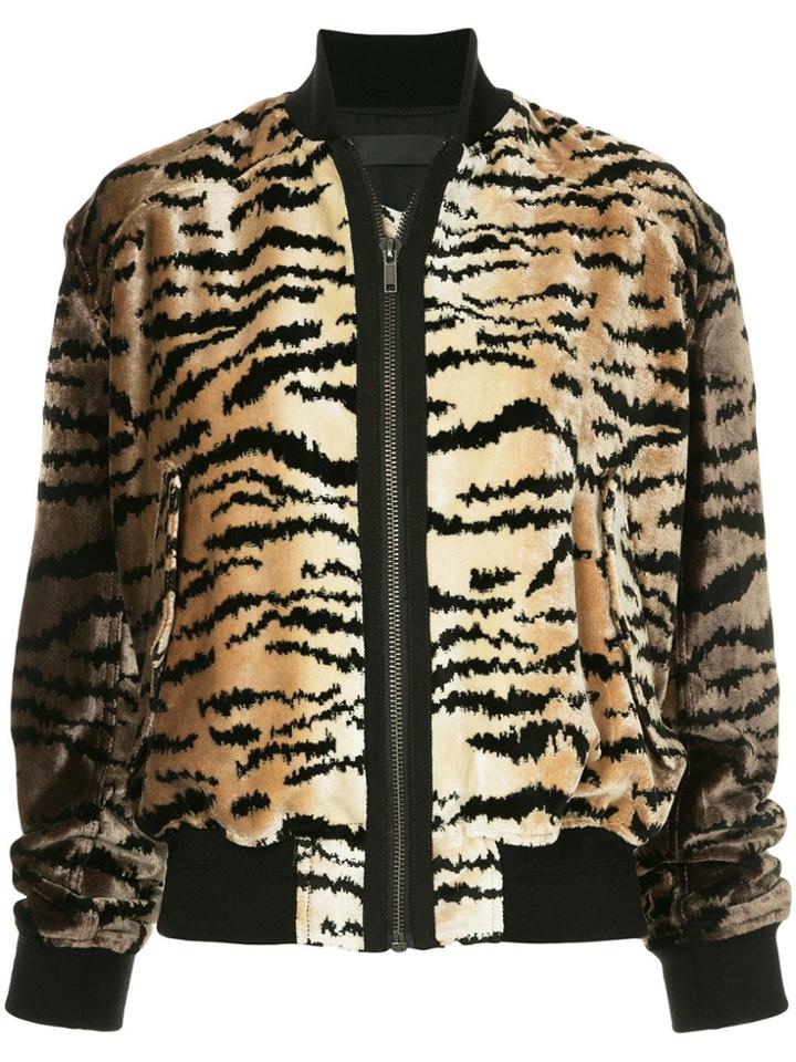 Haider Ackermann Tiger Stripe Bomber Jacket - Brown