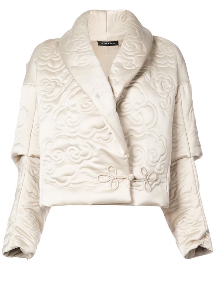 Natori Shawl Collar Embossed Jacket - Nude & Neutrals