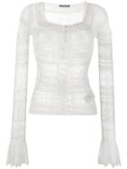 Alexander Mcqueen - Open Knit Jumper - Women - Silk/polyamide/spandex/elastane - L, White, Silk/polyamide/spandex/elastane