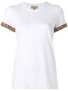 Burberry Check Detail T-shirt - White