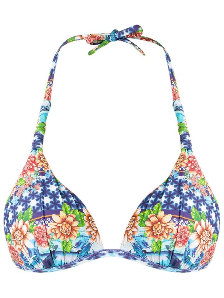 Blue Man Printed Triangle Bikini Top, Women's, Size: P, Lyocell