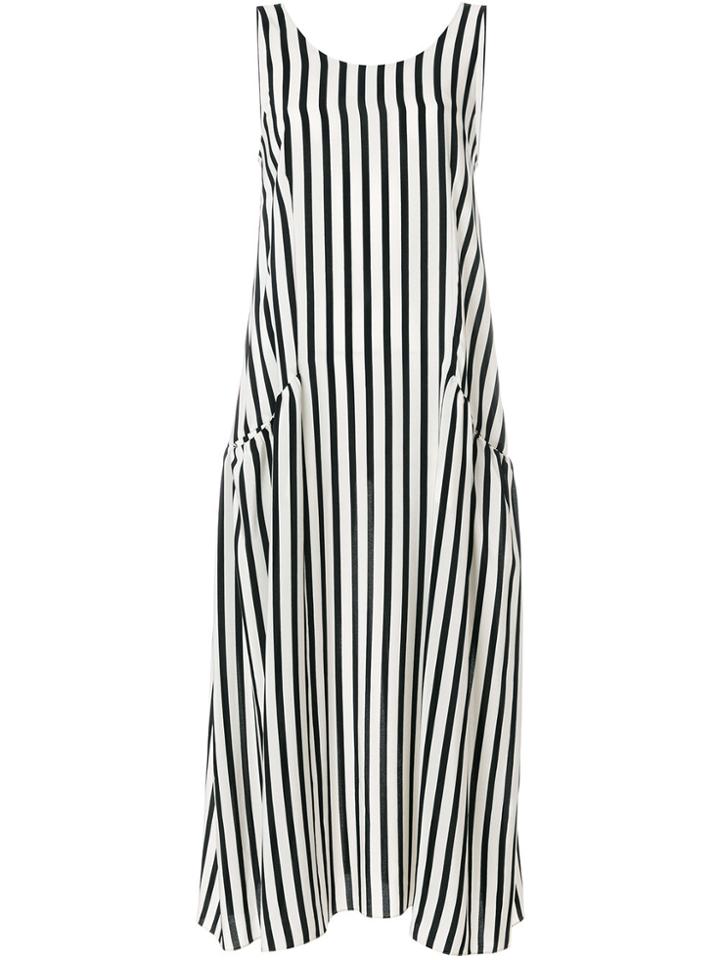 Chinti & Parker Flared Striped Sundress - Black