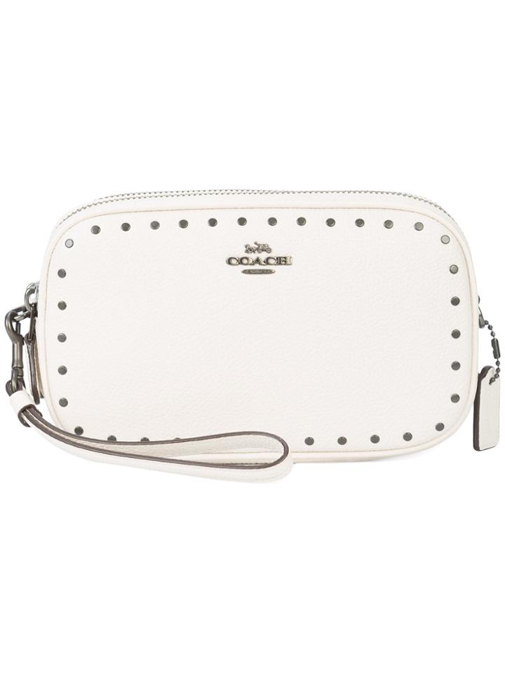 Coach Border Rivets Clutch - White