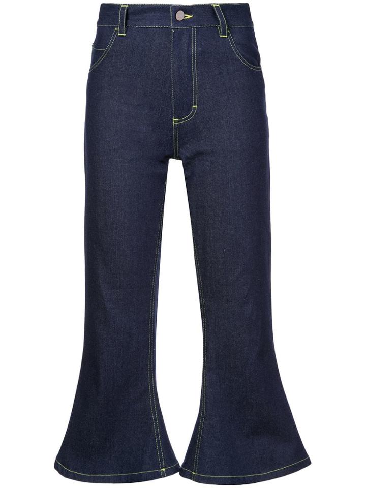 Hardeman Cropped Flared Jeans - Blue