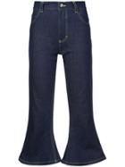 Hardeman Cropped Flared Jeans - Blue