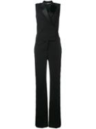 Alexander Mcqueen Tailored Jumpsuit, Women's, Size: 38, Black, Silk/polyamide/virgin Wool