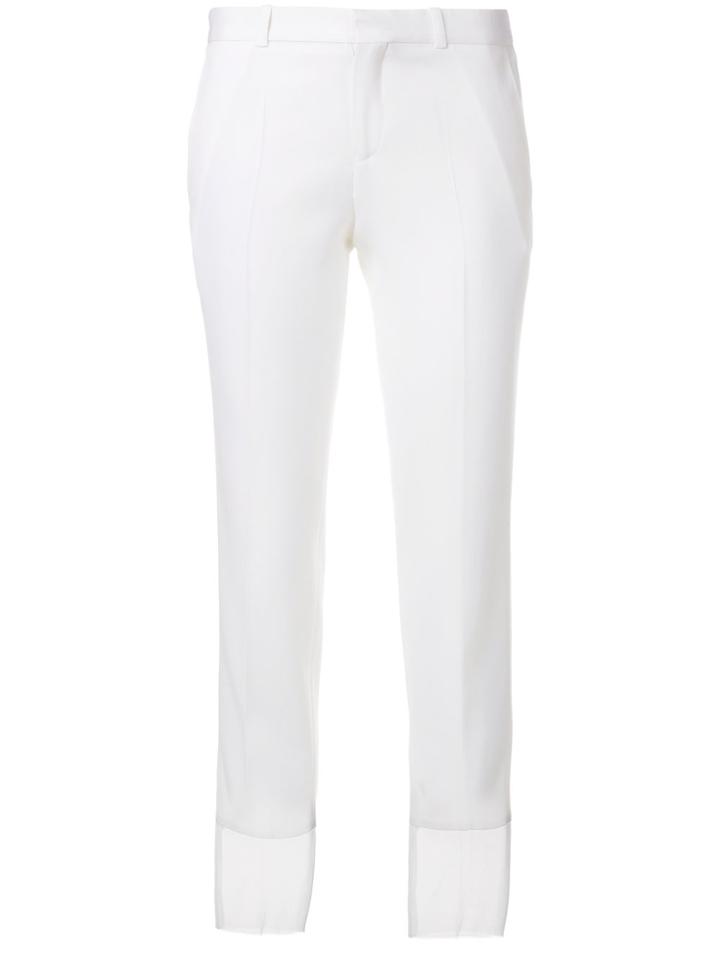 Each X Other Sheer Cuff Slim-fit Trousers - White