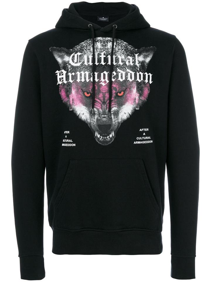 Marcelo Burlon County Of Milan - Huapi Hoodie - Men - Cotton/polyester - S, Black, Cotton/polyester