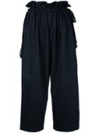 Astraet - Loose Fit Cropped Trousers - Women - Polyester - 1, Black, Polyester