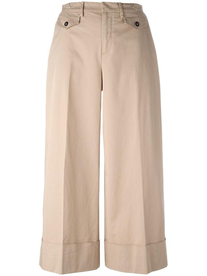 No21 Wide-legged Cropped Trousers, Women's, Size: 44, Nude/neutrals, Cotton/spandex/elastane