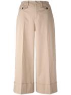 No21 Wide-legged Cropped Trousers, Women's, Size: 44, Nude/neutrals, Cotton/spandex/elastane