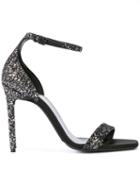 Saint Laurent Glitter Sandals - Black