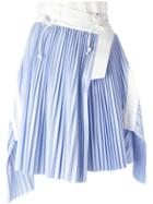 Sacai Wrap Micro Pleat Skirt - Blue