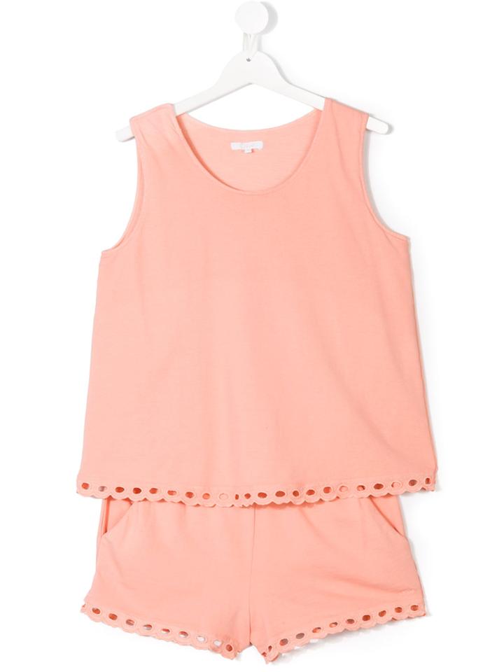 Chloé Kids Scalloped Trim Playsuit - Pink & Purple