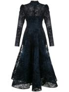 Christian Siriano High-neck Lace Dress - Blue