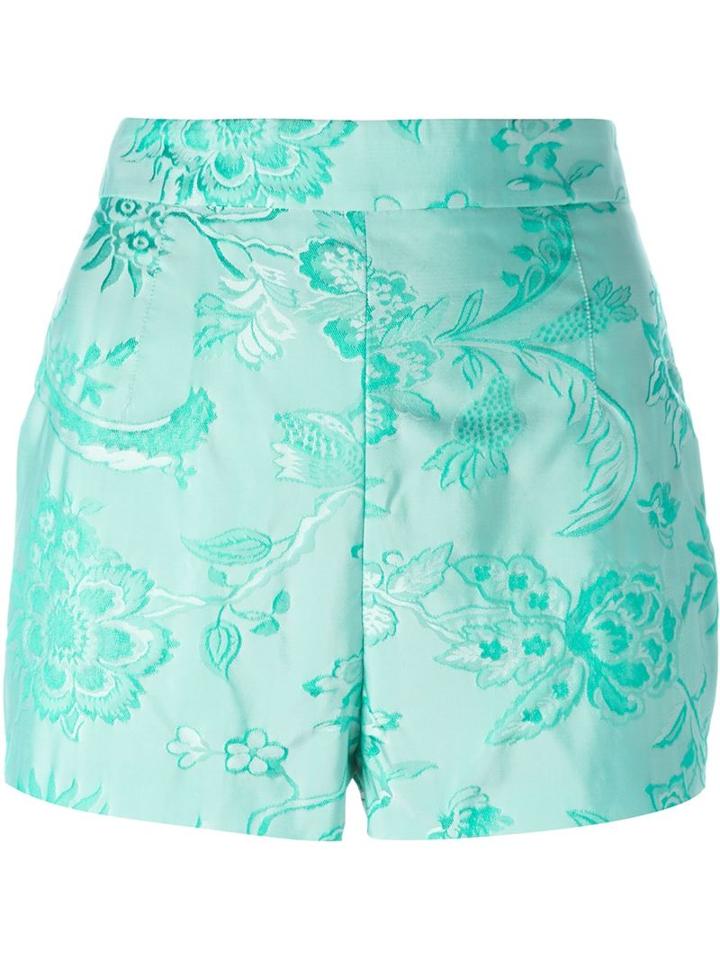 Moschino Floral Jacquard Shorts, Women's, Size: 42, Green, Polyester/silk