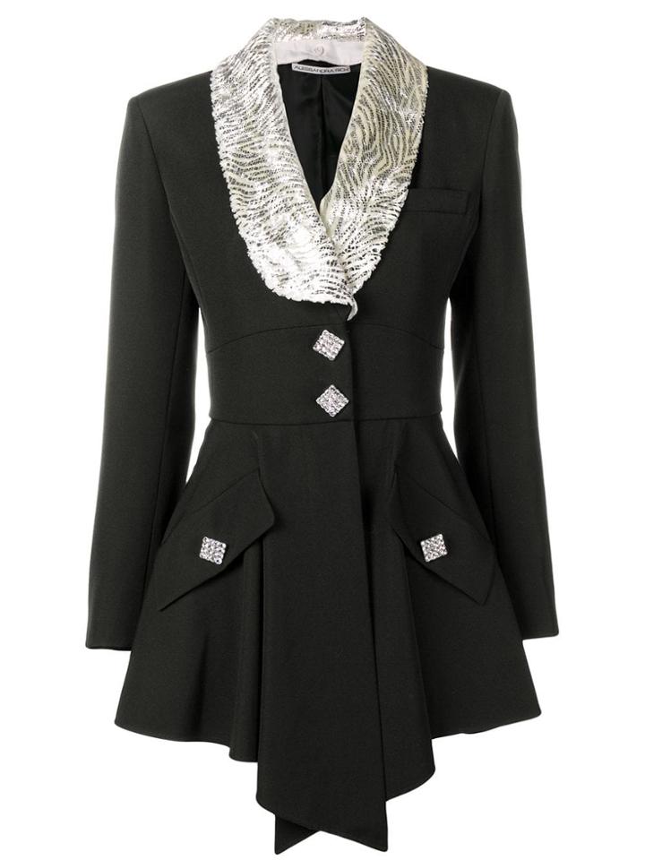 Alessandra Rich Lamé Collar Jacket - Black