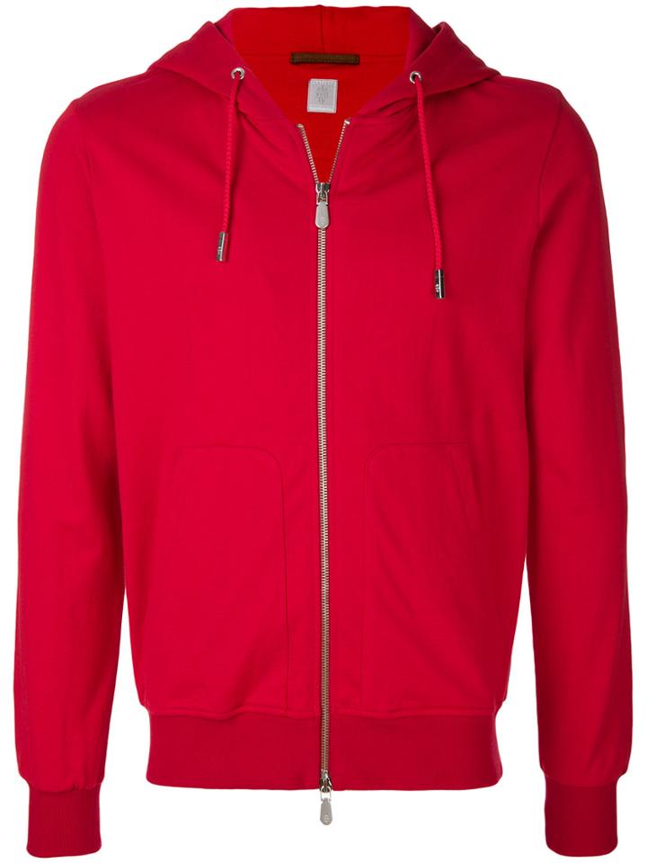 Eleventy Zipped Hoodie - Red