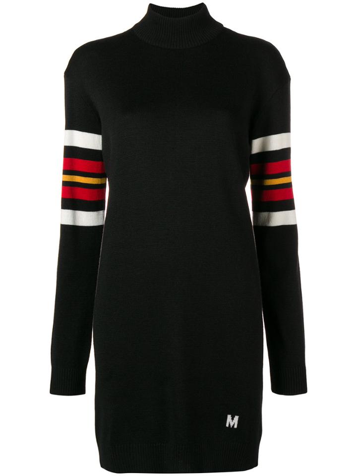 Msgm Striped Colour-block Sweater Dress - Black