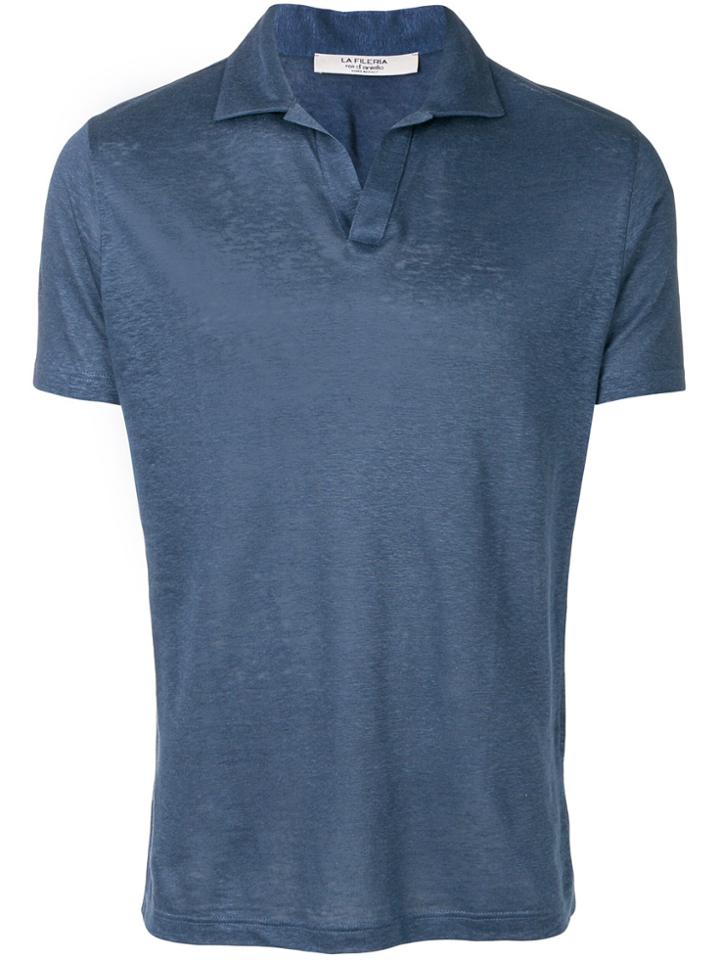 La Fileria For D'aniello Unbuttoned Polo Shirt - Blue