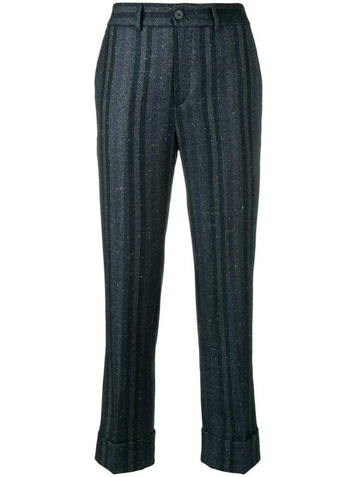 Incotex Striped Glitter Trousers - Blue