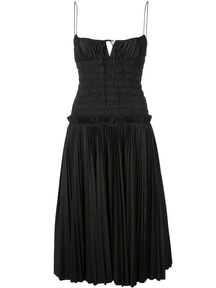 Khaite Gathered Pleated Dress - Black