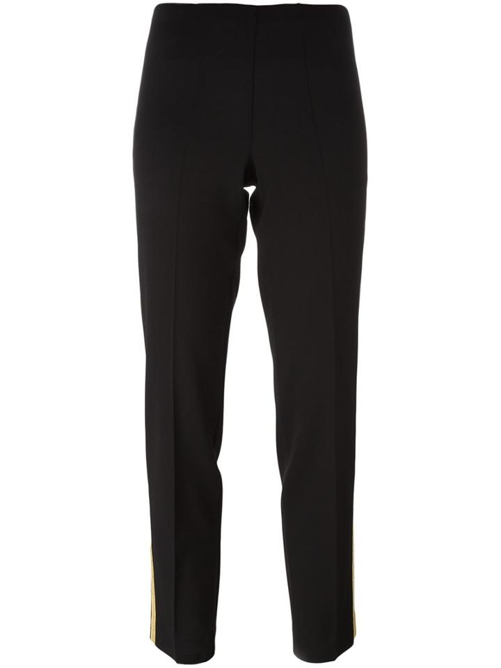 P.a.r.o.s.h. 'lily' Slim Fit Trousers, Women's, Size: Large, Black, Cotton/spandex/elastane/virgin Wool