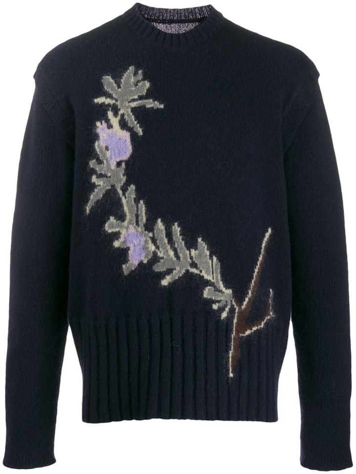 Jacquemus Floral Intarsia Jumper - Blue