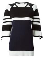 Agnona Wide Three Quarter Length Sleeves Striped Sweater