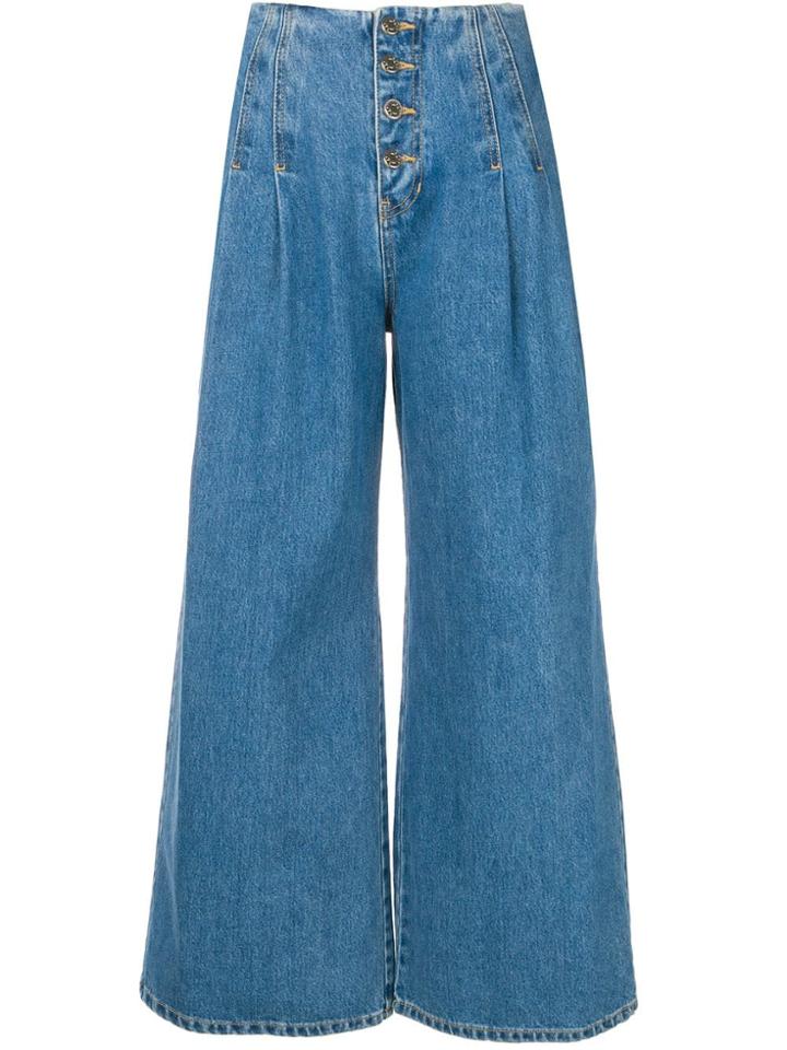 Sjyp Denim Cropped Jeans - Blue